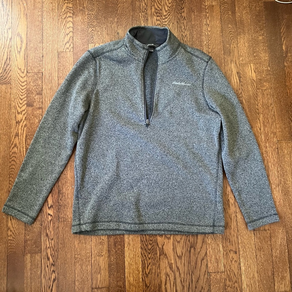 Eddie Bauer Men's Dark Grey Heather Sweater
Fleece Quarter Zip